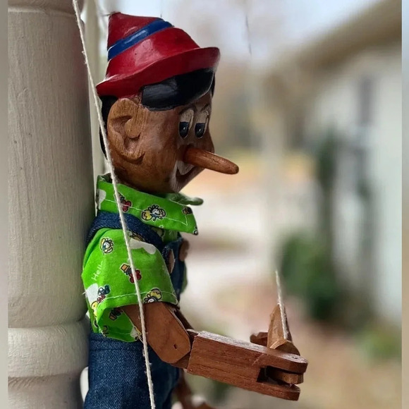 VTG RARE Handmade Pinocchio Beautiful Hand-carved Wooden Puppet Collectible - Picture 10 of 16